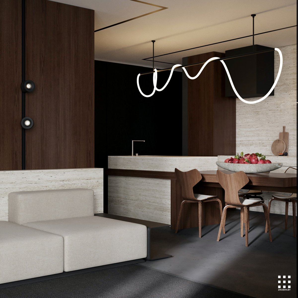 Дизайн квартиры ASATIANI APARTMENT от «ZROBIM architects»